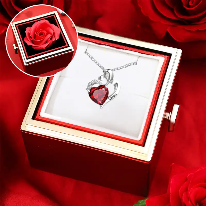 Dernière Chance Collier coeur 1 Prénom Personnalisé avec pierre de naissance Collier Personnalisé Cadeau pour femme| Jessemade