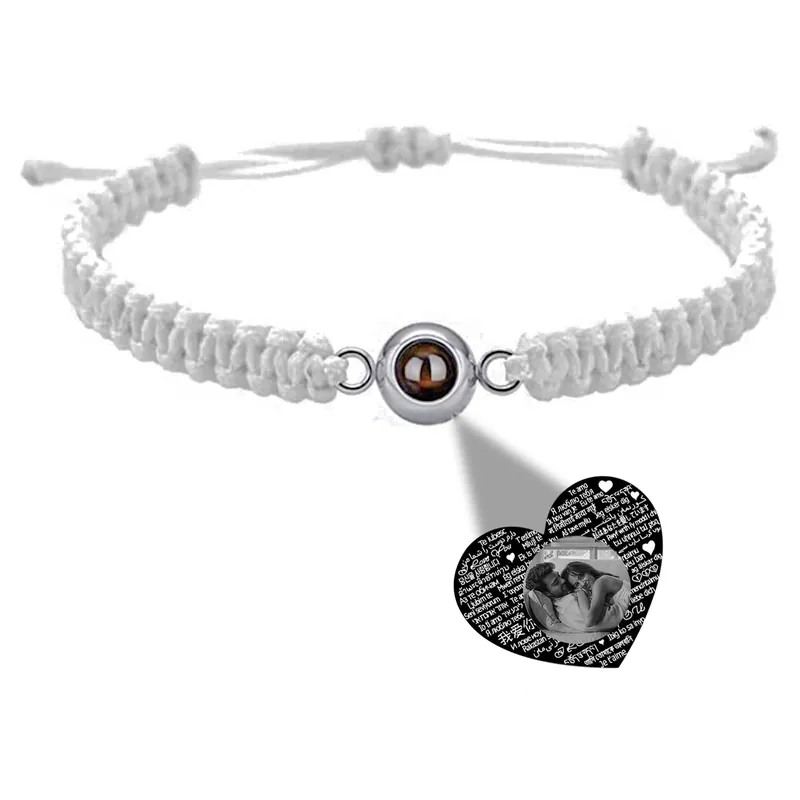 Livraison Gratuite Bracelet Personnalisé d'œil de Tigre Bracelet Photo Projection Bracelet Projection Blanc|Jessemade