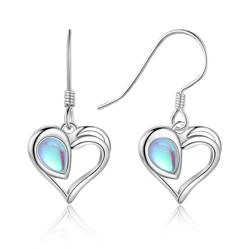 Boucles d'Oreilles Pierre de lune goutte d'eau Garantie Incluse