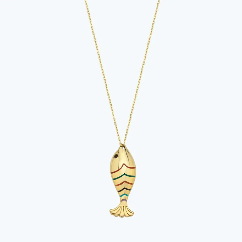 Top Vente Collier Or Poisson