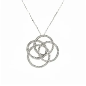 Satisfait Ou Remboursé Pendentif Or Blanc 750/1000 Tourbillon Diamant 3,01ct