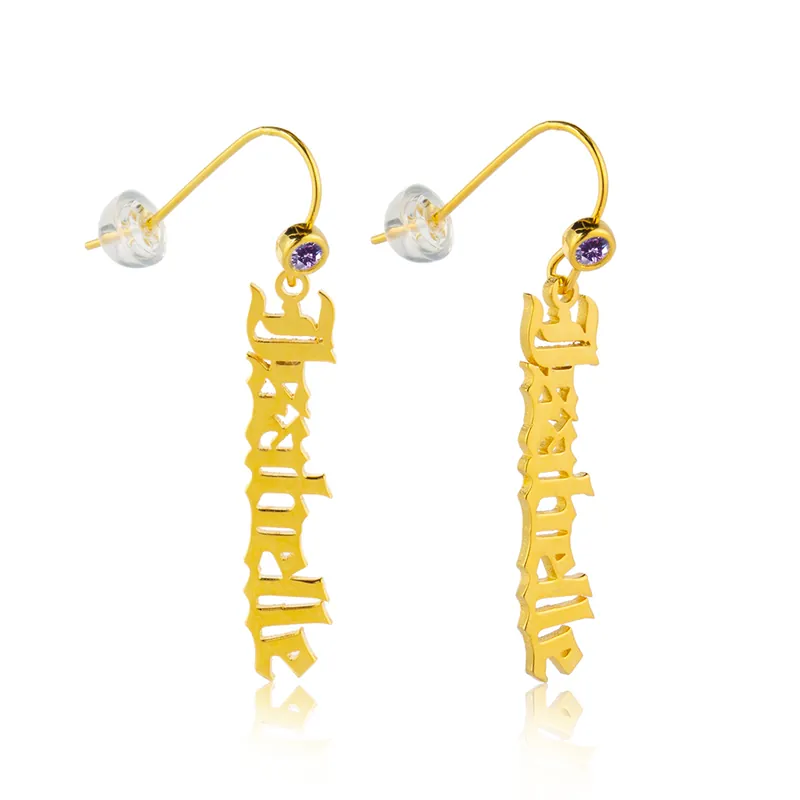 Boucle d'Oreille Prénom Personnalisés pour Femme Cadeau Maman Fille Anniversaire Vente Flash