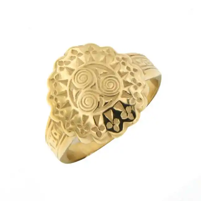 Vente Directe Bague TRISKEL stylisé et HERMINES Plaqué Or | BIJOUX BRETONS KELT
