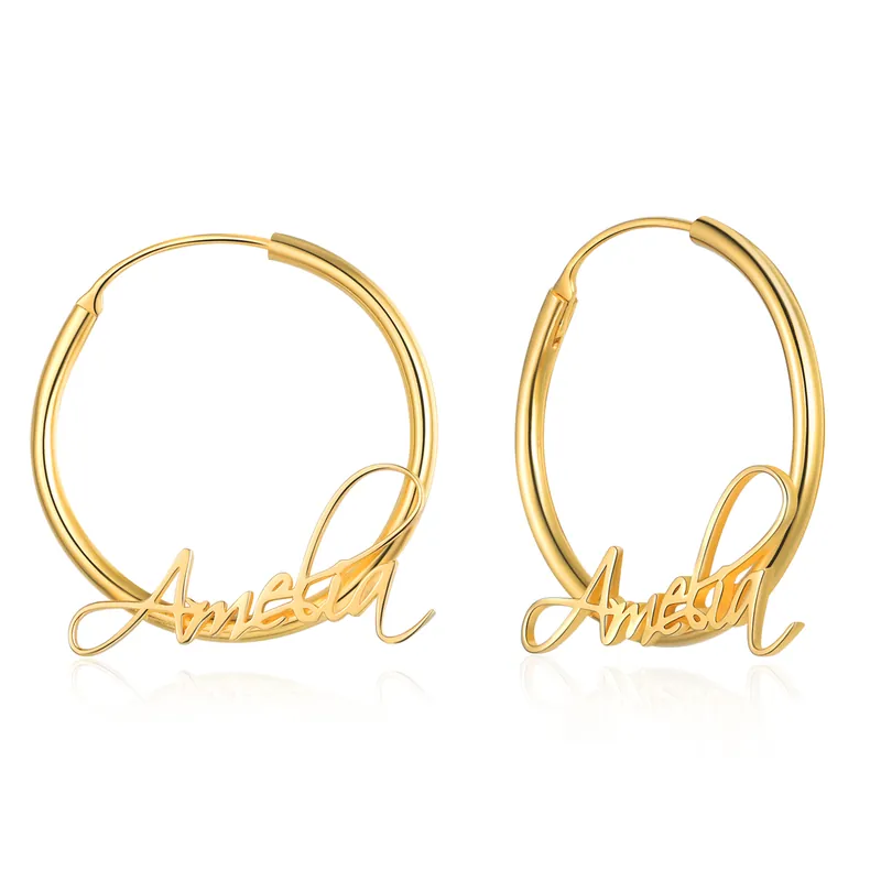 Boucles d'Oreilles 1 Prénom Personnalisée Super Prix
