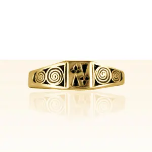 Premium Chevalière Plaqué Or 2 HERMINES SPIRALE | BIJOUX BRETONS & CELTES | MADILAR