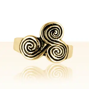 Super Prix Bague Plaqué Or TRISKELL SPIRALE | BIJOUX BRETONS & CELTES | MADILAR
