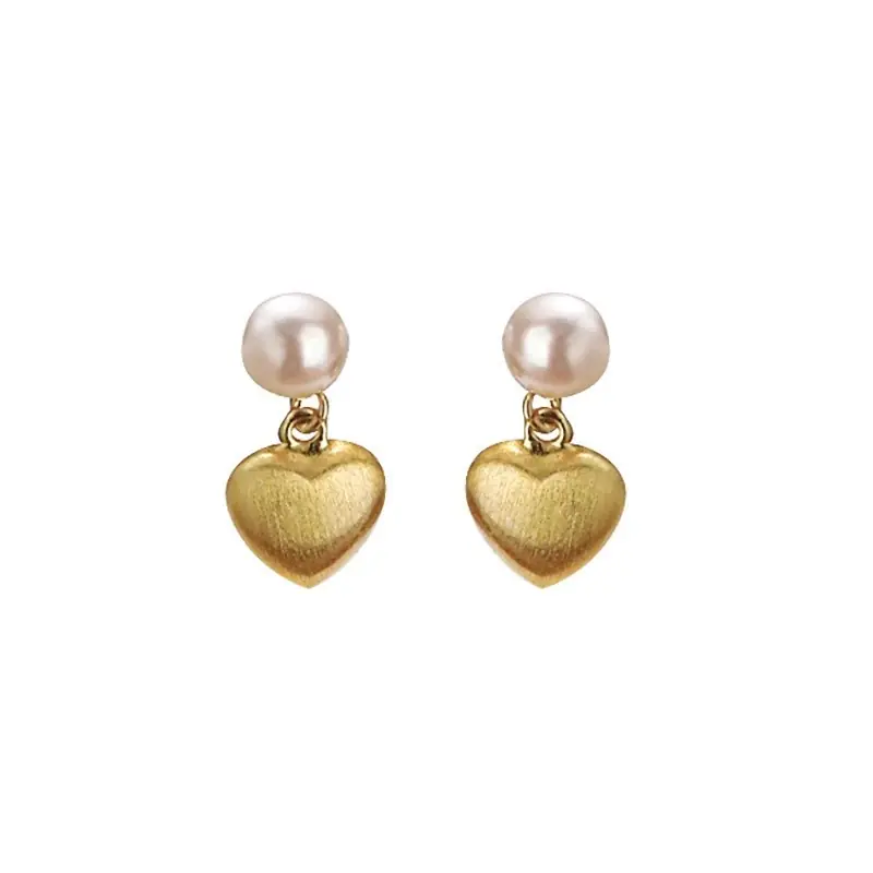 Boucles d'Oreilles Cœur et Perle pour Femmes Commander Vite