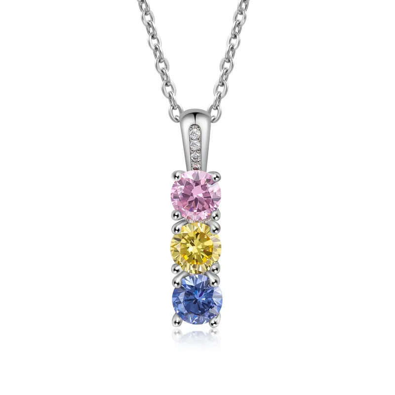 Remise Collier avec 3 Pierres de Naissance Personnalisées – Zircon Cubique sur Chaîne en Argent 925 ou Cuivre Collier pour Femme｜Jessemade