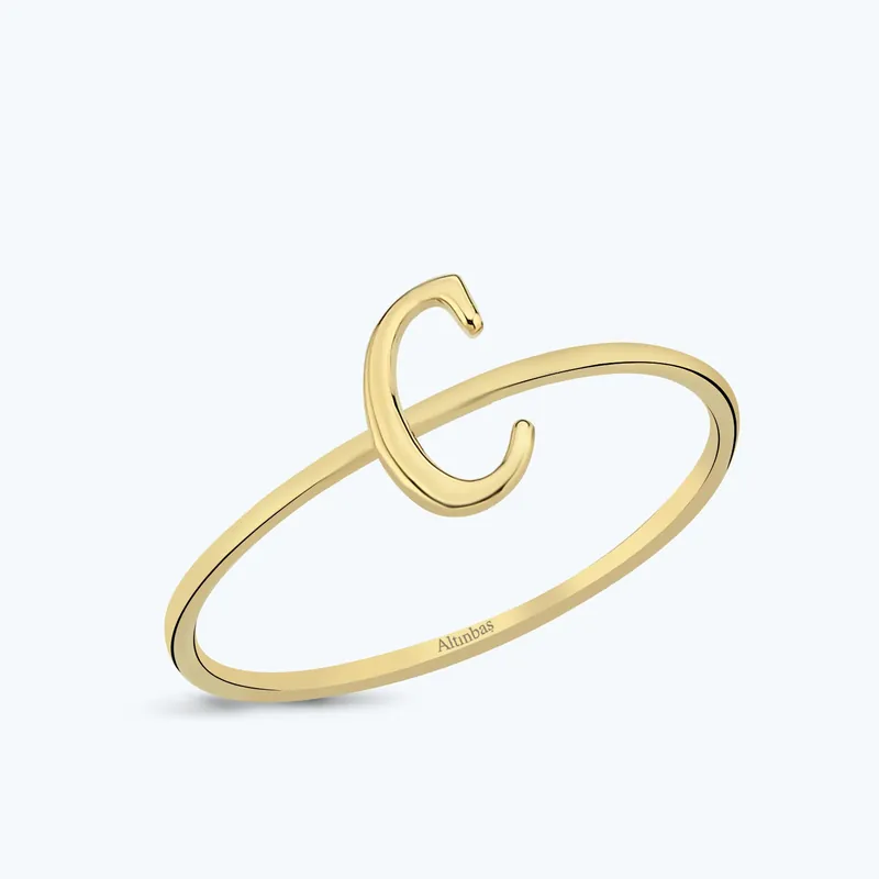 Vente Directe Bague Or Lettre C