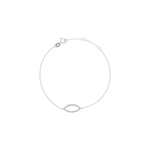 Vente Flash Bracelet Or Blanc 375/1000 "Graine de diamants" Diamant 0,04ct/16