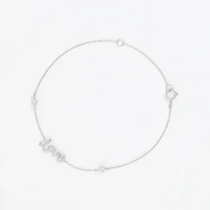 Usine Directe Bracelet Or Blanc 375/1000 Diamant 0,04/2