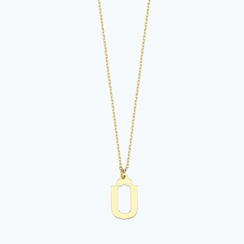 Achat Immédiat Collier Or U Alphabet