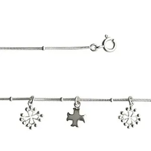 Bracelet Argent QDR BLE 3 CROIX OCCI/2 CROIX CATHARE | BIJOUX OCCITANS | REGIONAUX | MADILAR Fait Main