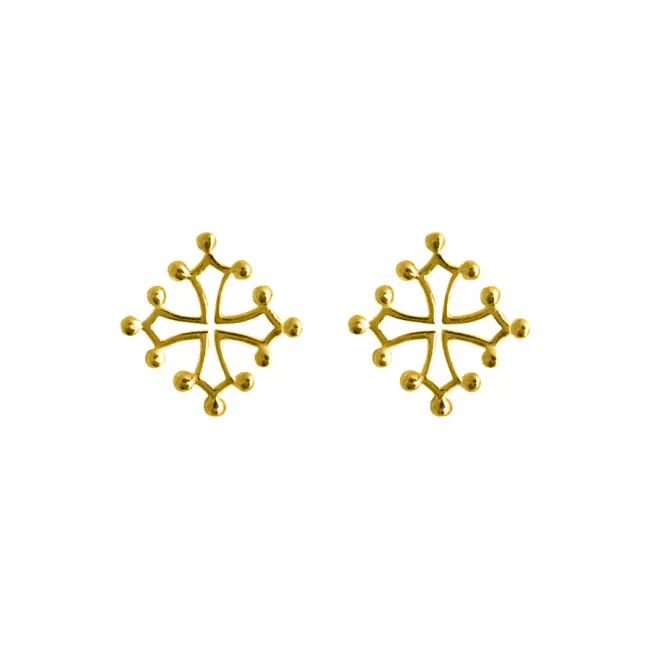 Boucles d'oreilles Plaqué Or CROIX OCCITANE MM | BIJOUX OCCITANS | REGIONAUX | MADILAR Exclusif