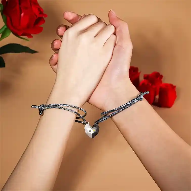 2 PCS Bracelets 2 Letrres Personnalisés Bracelet en Commun pour Couple | Jessemade Meilleur Prix