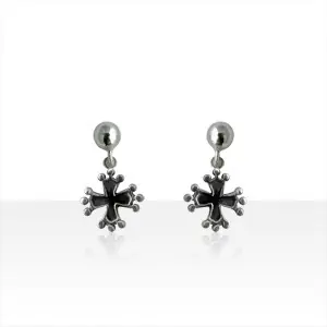 Solde Boucles d'oreilles Argent BOULE/CROIX OCCITANE EVIDEE | BIJOUX OCCITANS | REGIONAUX | MADILAR