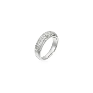 Prix Cassé Bague "Alliance Quatre Rangs" Or Blanc 750/1000 Diamant 1,03ct/79 Or Blanc 750/1000