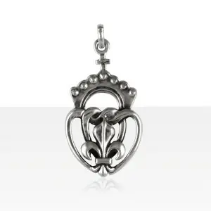 Pendentif Argent COEUR VENDEEN 4/FLEUR DE LYS | BIJOUX VENDEENS | REGIONAUX | MADILAR Prix Cassé
