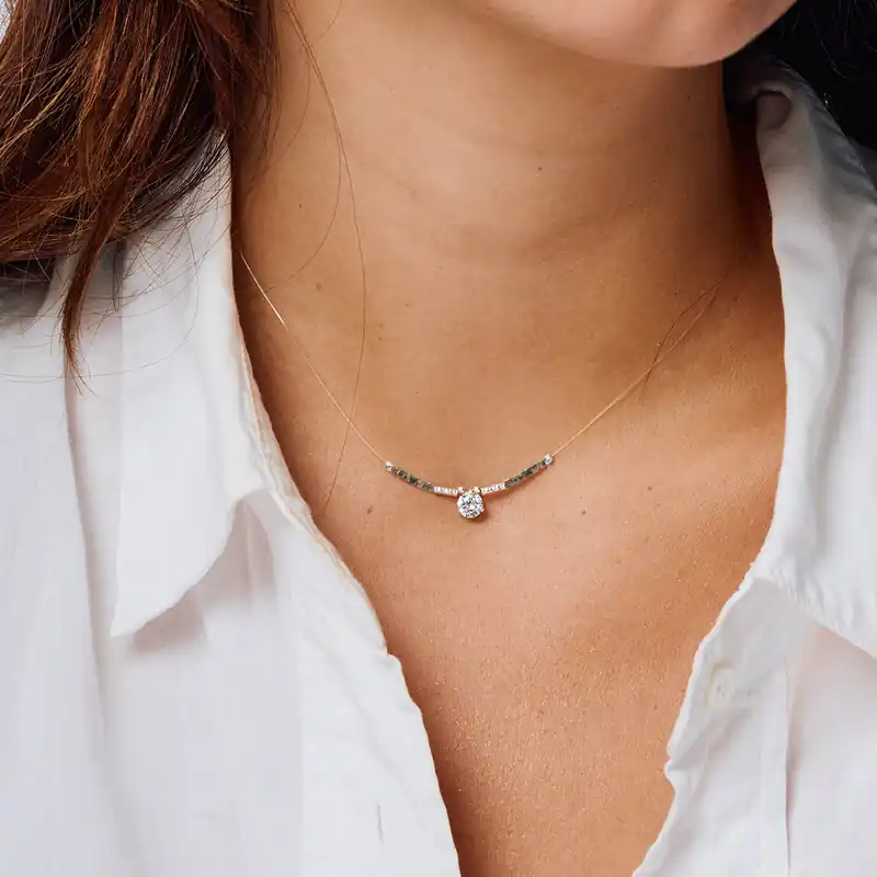 Remise Collier Zirconium sur Nylon et Perles Léopard