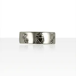 Usine Directe Alliance Argent PLATE FLEURS LYS/CŒUR | BIJOUX VENDEENS | REGIONAUX | MADILAR
