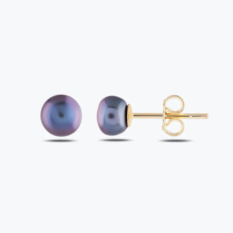 Authentique Boucles d'Oreilles Or Perle