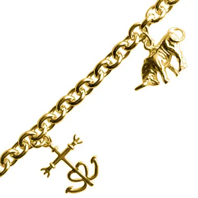 Bracelet Plaqué Or 3 breloques CAMARGUE GM | BIJOUX CAMARGUAIS | BIJOUX REGIONAUX | MADILAR Commander Vite