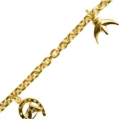 Bracelet Plaqué Or 3 breloques CAMARGUE MM | BIJOUX CAMARGUAIS | BIJOUX REGIONAUX | MADILAR Gros Lot