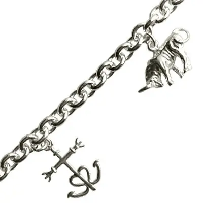 Bracelet Argent 3 breloques CAMARGUE GM | BIJOUX CAMARGUAIS | BIJOUX REGIONAUX | MADILAR Acheter Direct
