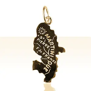 Garantie Incluse Pendentif Plaqué Or MARTINIQUE GM | BIJOUX ANTILLAIS | ANTILLES | MADILAR