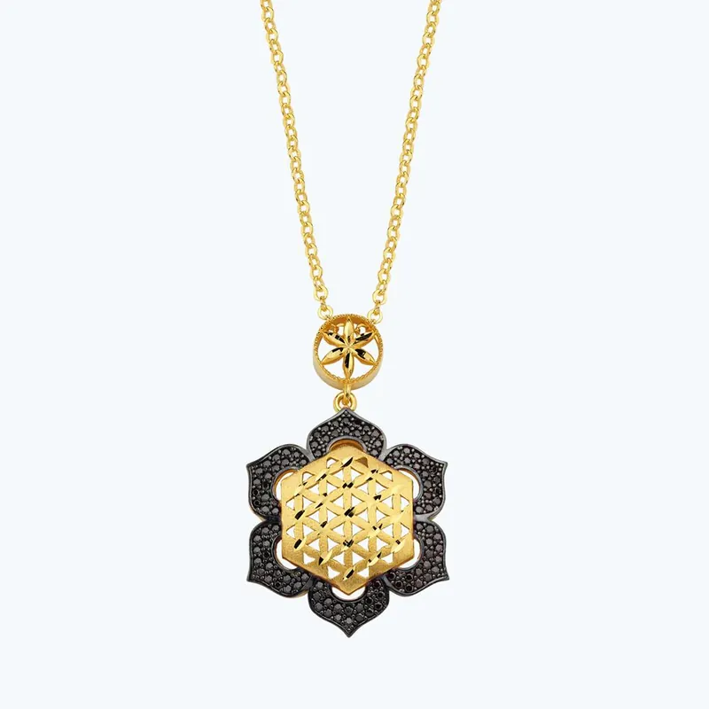 22K Fleur de Vie Collier Or Commander Vite