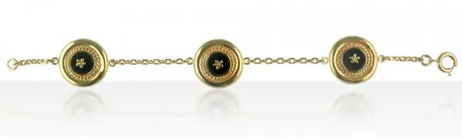 Paiement Sécurisé Bracelet Plaqué Or CREOLE ONYX 3/CH GM | BIJOUX ANTILLAIS | ANTILLES | MADILAR
