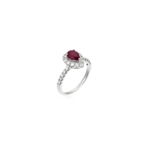 Vente Flash Bague "Princesse" Or Blanc 750/1000, R 0,61/1 D 0,59/22 Or Blanc 750/1000
