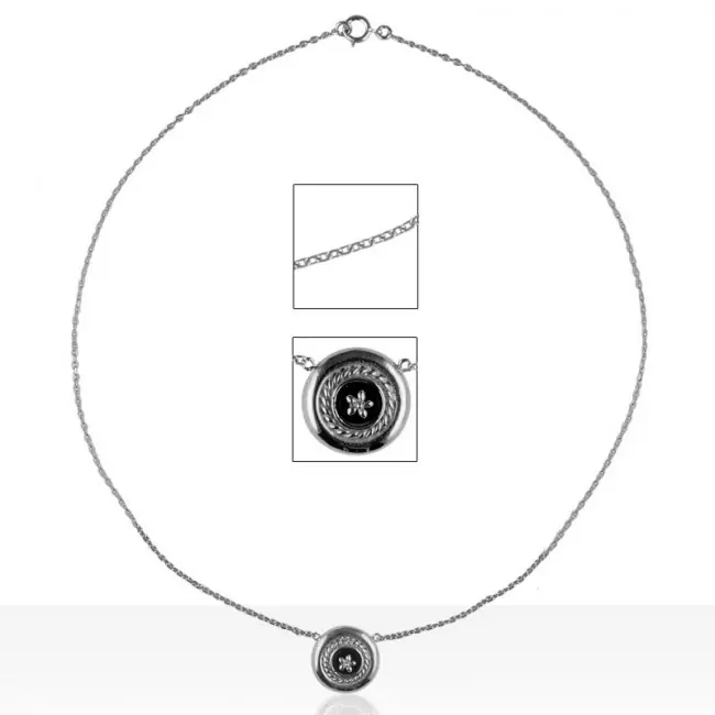 Collier Argent CREOLE ONYX 1 MOT/PM - 40CM | BIJOUX ANTILLAIS | ANTILLES | MADILAR Authentique