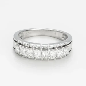 Acheter En Ligne Bague Or Blanc 750/1000 "Bosna" Diamant 1,01/26