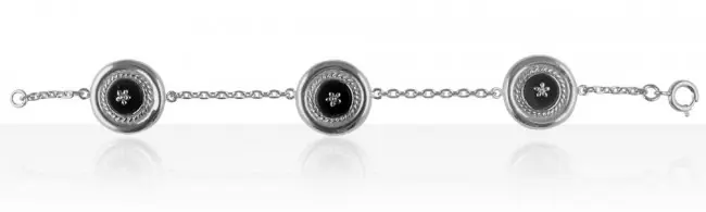 Vente Flash Bracelet Argent CREOLE ONYX 3/CH GM | BIJOUX ANTILLAIS | ANTILLES | MADILAR