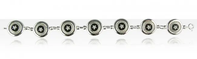 Bracelet Argent CREOLE ONYX/EM-PM | BIJOUX ANTILLAIS | ANTILLES | MADILAR Garantie Incluse