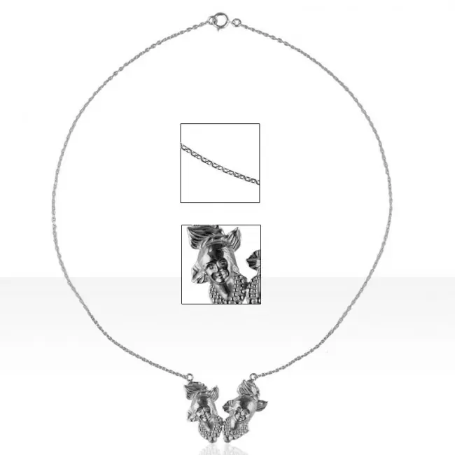 Super Prix Collier Argent 2 MARTINIQUAISES 40CM | BIJOUX ANTILLAIS | ANTILLES | MADILAR