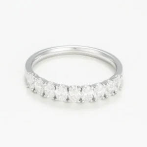 Remise Bague Or Blanc 750/1000 Diamant 0,9/9