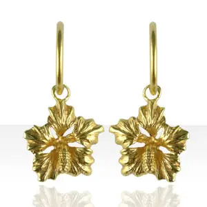 Créoles Plaqué Or HIBISCUS GM | BIJOUX ANTILLAIS | ANTILLES | MADILAR Prix Choc
