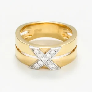Seulement Aujourd’hui Bague Or Jaune 750/1000 Diamant 0,198/9
