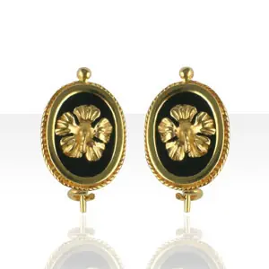 Nouvelle Collection B.O CROCHETS Plaqué Or ONYX/OV PM | BIJOUX ANTILLAIS | ANTILLES | MADILAR