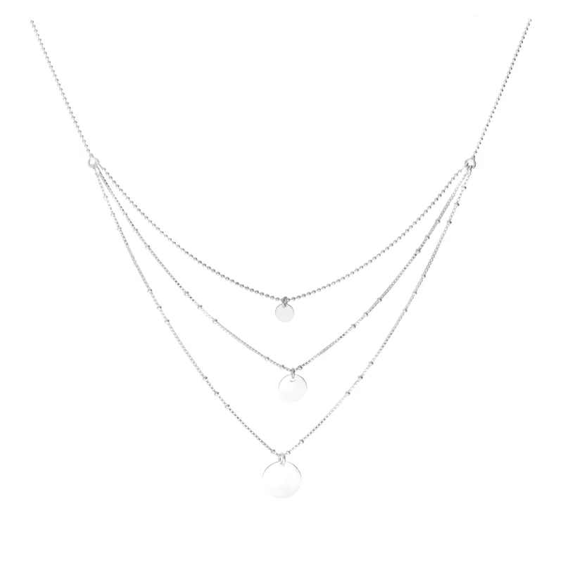 COLLIER ARGENT 3 PASTILLES Prix Cassé
