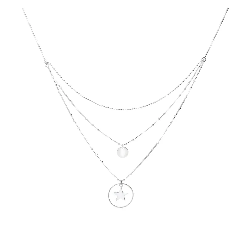 Acheter En Ligne COLLIER TRIPLE RANGS PASTILLES ET ETOILE