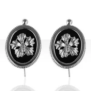 B.O CROCHETS Créoles ONYX/OV GM-HIBISCUS | BIJOUX ANTILLAIS | ANTILLES | MADILAR Offre Spéciale