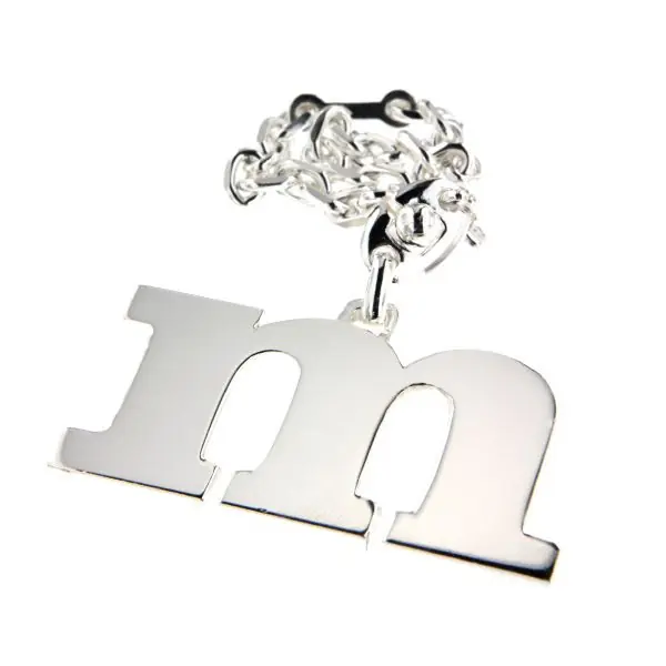 Porte-Clefs Argent LETTRE DECOUPEE "H" | PORTE-CLES ARGENT MASSIF| MADILAR Paiement Sécurisé