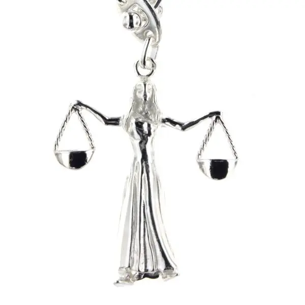 Exclusif Porte-clés Argent massif BALANCE | BIJOUX SIGNES DU ZODIAQUE | ESOTERIQUE | MADILAR