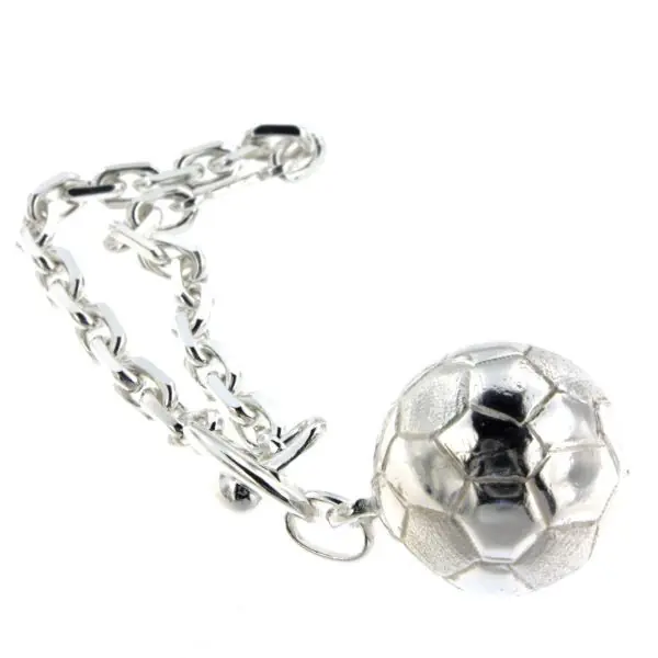 Nouveauté Porte-Clefs Argent BALLON DE FOOT | PORTE-CLES ARGENT MASSIF | SPORT | MADILAR