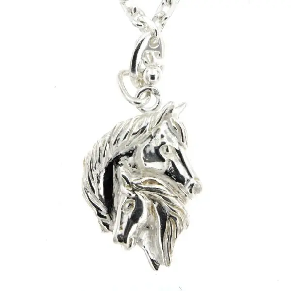 Porte-clés Argent TETES JUMENT/POULAIN | BIJOUX EQUESTRES | EQUITATION | CHEVAL | MADILAR Nouvel Arrivage