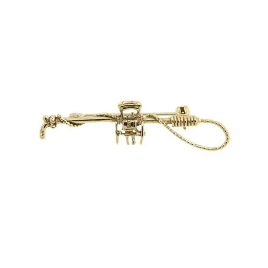 Broche Plaqué Or FOUET CALECHE PM | BIJOUX EQUESTRES | EQUITATION | CHEVAL | MADILAR Vente Flash