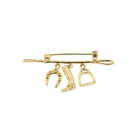 Populaire Broche Plaqué Or CRAVACHE-3PP ETR/BOT/FER | BIJOUX EQUESTRES | EQUITATION | CHEVAL | MADILAR